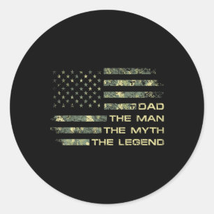 Pap Het Man De mythe De legende Vaders Dag Camo U Ronde Sticker