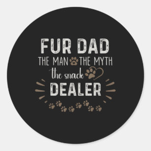Pap het Man De mythe De Snack Dealer Dog Vaders Ronde Sticker