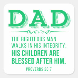 Pap - Het Rechtvaardige Man Christelijk Vaderdag Vierkante Sticker
