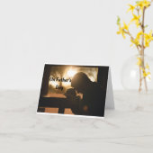 Pap Holding Baby Wenskaart Kaart (Gele Bloem)