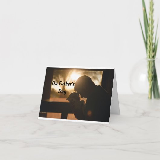 Pap Holding Baby Wenskaart Kaart (Voorkant)