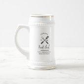 Pap hoofd chef-kok-bq grillig kerstfeest moderne bierpul (Links)