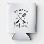 Pap hoofd chef-kok-bq grillig kerstfeest moderne blikjeskoeler (Voorkant)