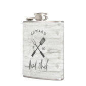 Pap hoofd chef-kok-bq grillig kerstfeest moderne heupfles (Links)