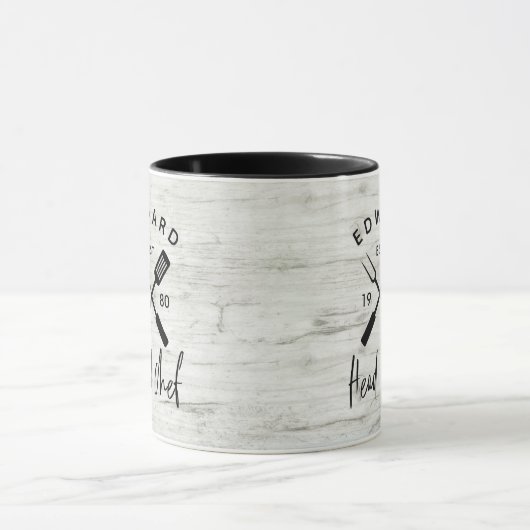 Pap hoofd chef-kok-bq grillig kerstfeest moderne mok (Midden)