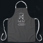 Pap hoofd chef-kok-bq grillig kerstfeest moderne schort<br><div class="desc">Pap hoofd chef-kok-bq grilkerstmis,  verjaardag,  vaders dag modern grijs en wit ontwerp.</div>