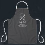 Pap hoofd chef-kok-bq grillig kerstfeest moderne schort<br><div class="desc">Pap hoofd chef-kok-bq grilkerstmis,  verjaardag,  vaders dag modern grijs en wit ontwerp.</div>