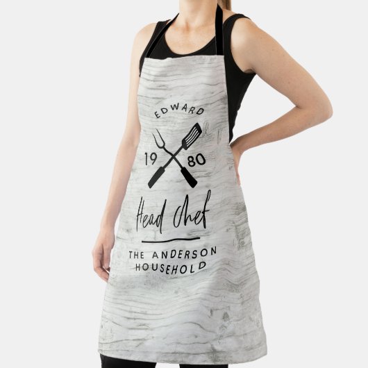 Pap hoofd chef-kok-bq grillig kerstfeest moderne  schort (Insitu)