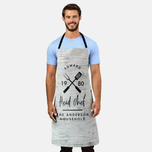 Pap hoofd chef-kok-bq grillig kerstfeest moderne schort (Gedragen)