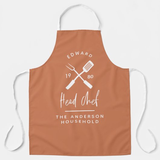 Pap hoofd chef-kok-bq grillig kerstfeest moderne schort (Voorkant)