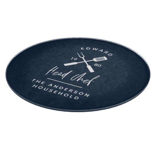 Pap hoofd chef-kok-bq grillig kerstfeest moderne snijplank (Hoek)