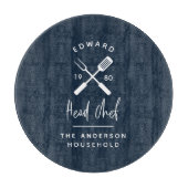 Pap hoofd chef-kok-bq grillig kerstfeest moderne snijplank (Voorkant)