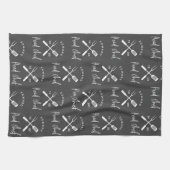 Pap hoofd chef-kok-bq grillig kerstfeest moderne theedoek (Horizontaal)