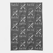 Pap hoofd chef-kok-bq grillig kerstfeest moderne theedoek (Verticaal)