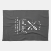 Pap hoofd chef-kok-bq grillig kerstfeest moderne theedoek (Horizontaal)