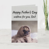 Pap Humor Vaderdag Wisdom Cute Pug Dog Animal Kaart (Voorkant)