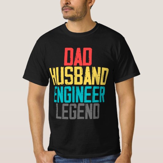 Pap Husband Engineer Legend Engineer T-shirt (Voorkant)