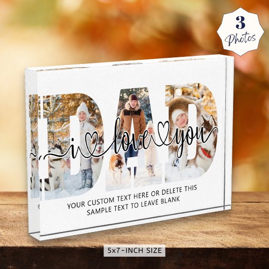 Pap I Love You 3 Photo Collage Script Heart Fotoblokken