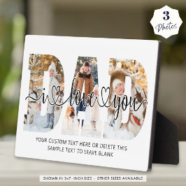 Pap I Love You 3 Photo Collage Script Heart Fotoplaat