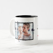 Pap, ik ben je favoriete kind, aangepaste foto gra tweekleurige koffiemok (Voorkant links)
