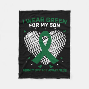 Pap Ik heb groen Draag voor mijn zoon Nierziekte A Fleece Deken