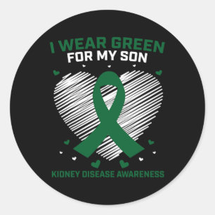 Pap Ik heb groen Draag voor mijn zoon Nierziekte A Ronde Sticker