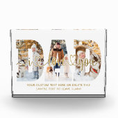 Pap Ik hou van je 3 Fotocollage Script Hearts Gold Fotoblokken (Voorkant)