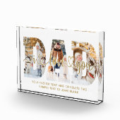 Pap Ik hou van je 3 Fotocollage Script Hearts Gold Fotoblokken (Rechts)