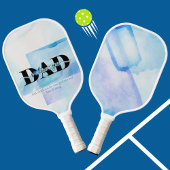 Pap, ik hou van je Blue Waterverf Design Pickleball Paddle