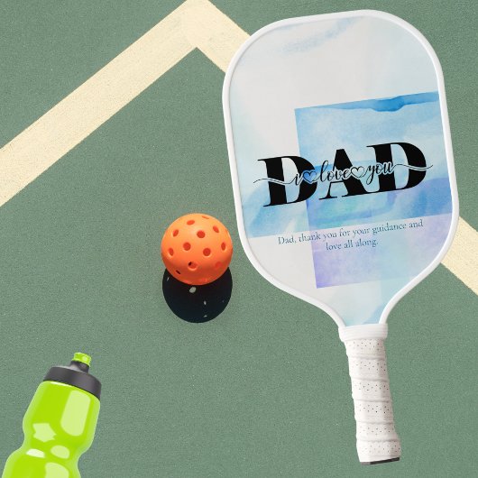 Pap, ik hou van je Blue Waterverf Design Pickleball Paddle
