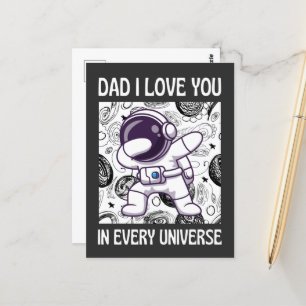Pap Ik hou van je in elk universum Astronaut Dabbi Briefkaart