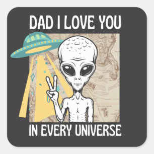 Pap, ik hou van je in elk universum vierkante sticker