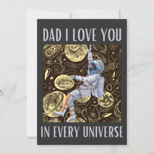 Pap Ik hou van je in elke universum Vaderdag Kaart