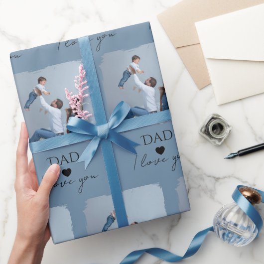 Pap, ik hou van je" - Voor Vaderdag - Cadeaupapier (Geschenken)