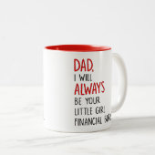 Pap, ik zal altijd je kleine meisje financieel zij tweekleurige koffiemok (Voorkant rechts)