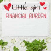 Pap ik zal altijd je kleine meisje zijn, financiee theedoek (Gevouwen)