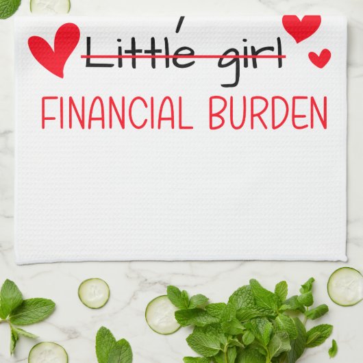 Pap ik zal altijd je kleine meisje zijn, financiee theedoek (Gevouwen)