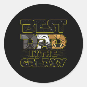 Pap in de Galaxy Fathers Day Space Boys Mannen man Ronde Sticker