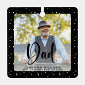 Pap in het liefhebben van Memory Foto Kerstmis Metalen Ornament (Voorkant)