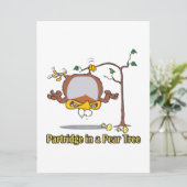 pap in parelboom , eerste kerstdag feestdagenkaart (Staand voorkant)