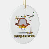 pap in parelboom , eerste kerstdag keramisch ornament (Rechts)