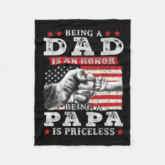 Pap is een eer dat Papa onschatbare vaders is Fleece Deken