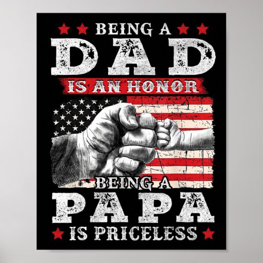 Pap is een eer dat Papa onschatbare vaders is Poster (Voorkant)