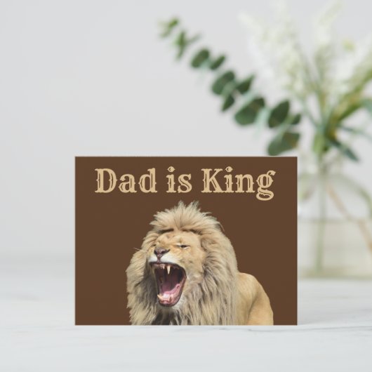 Pap is Koning Vader Dag Partij Briefkaart (Staand voorkant)