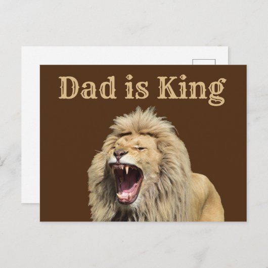 Pap is Koning Vader Dag Partij Briefkaart (Voorkant / Achterkant)