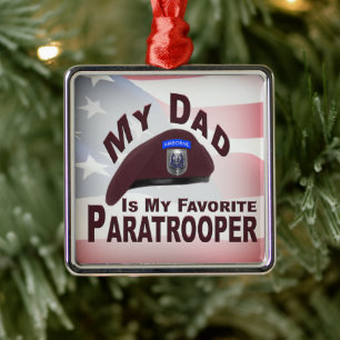 Pap is mijn favoriete paratrooper kerst metalen ornament