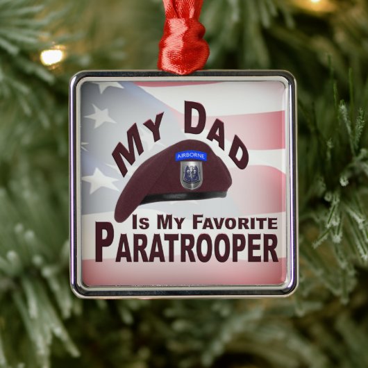 Pap is mijn favoriete paratrooper kerst metalen ornament (Boom)