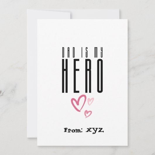 Pap is mijn Hero Hearts Design vakantie Kaart (Voorkant)