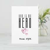 Pap is mijn Hero Hearts Design vakantie Kaart (Staand voorkant)