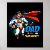 Pap is mijn superheld Kinder Cool Vaderdag Comic L Poster (Voorkant)